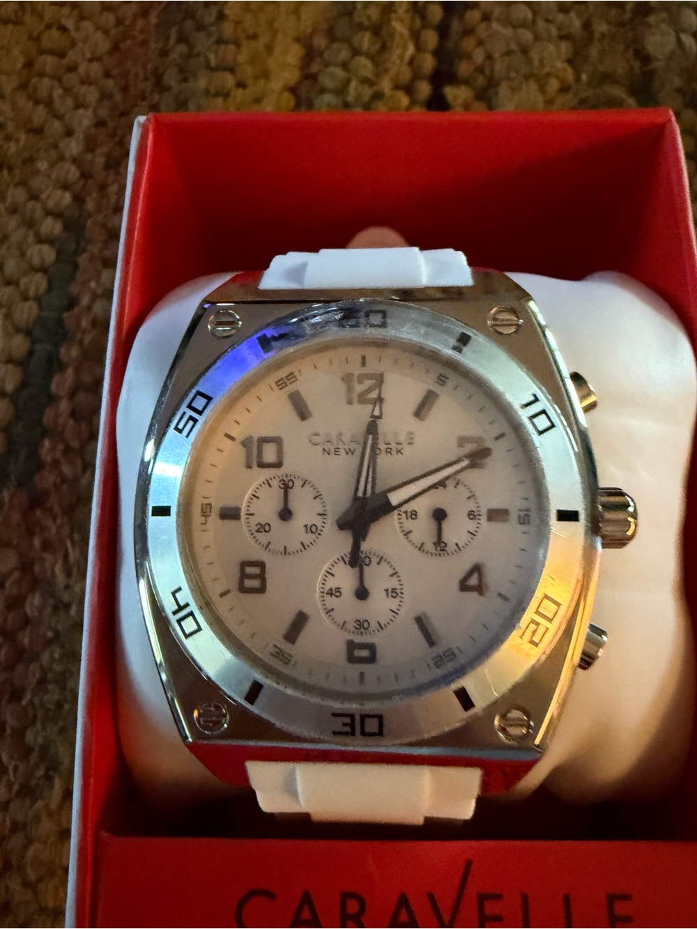Men's White Chronograph Watch